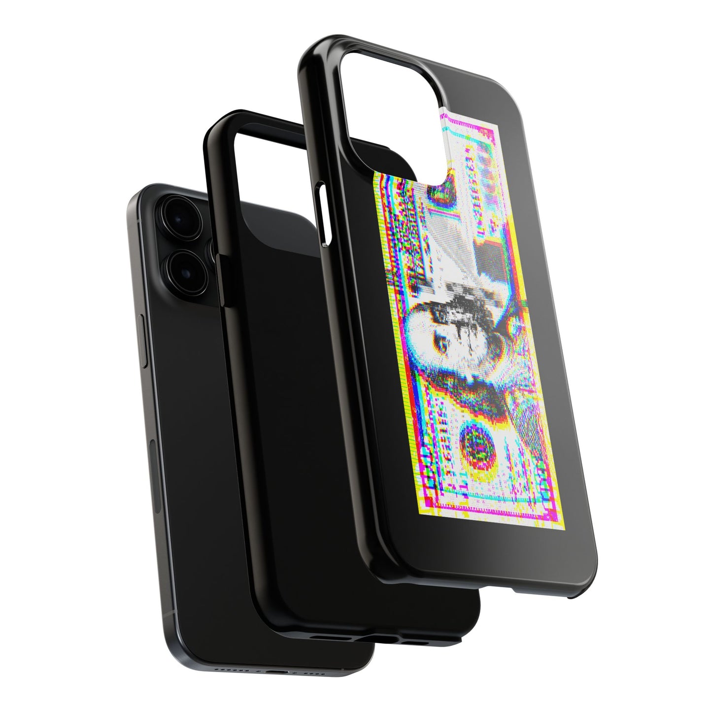 100 Dollars Bill - Neon Color Explosion - Phone Case