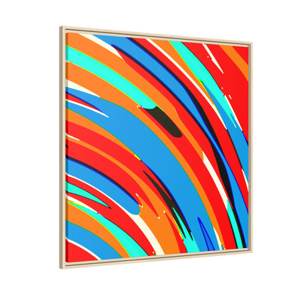 Abstract Rainbow Swirl Arc - Framed Canvas