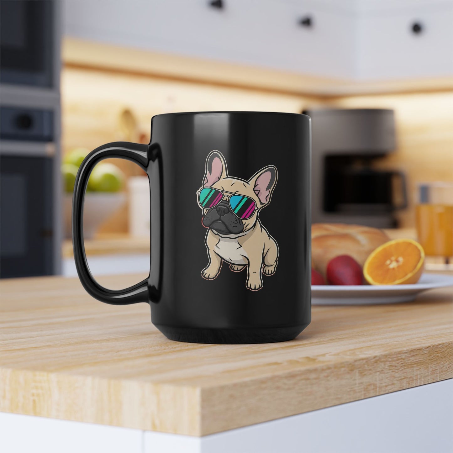 French Bulldog with Sunglasses - Black Mug