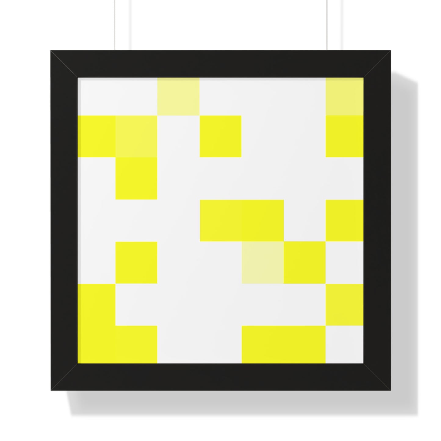 Yellow Pixel Grid - Framed Poster