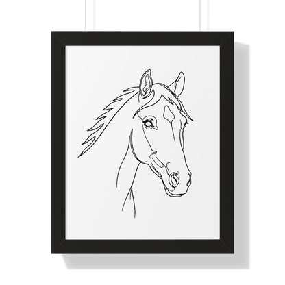 Horse Portrait Sketch - Framed Poster
