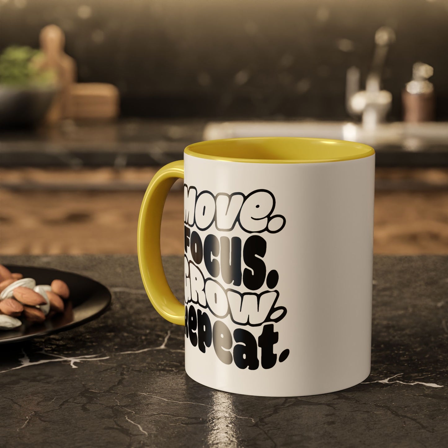 Move. Focus. Grow. Repeat. - Colorful Mug