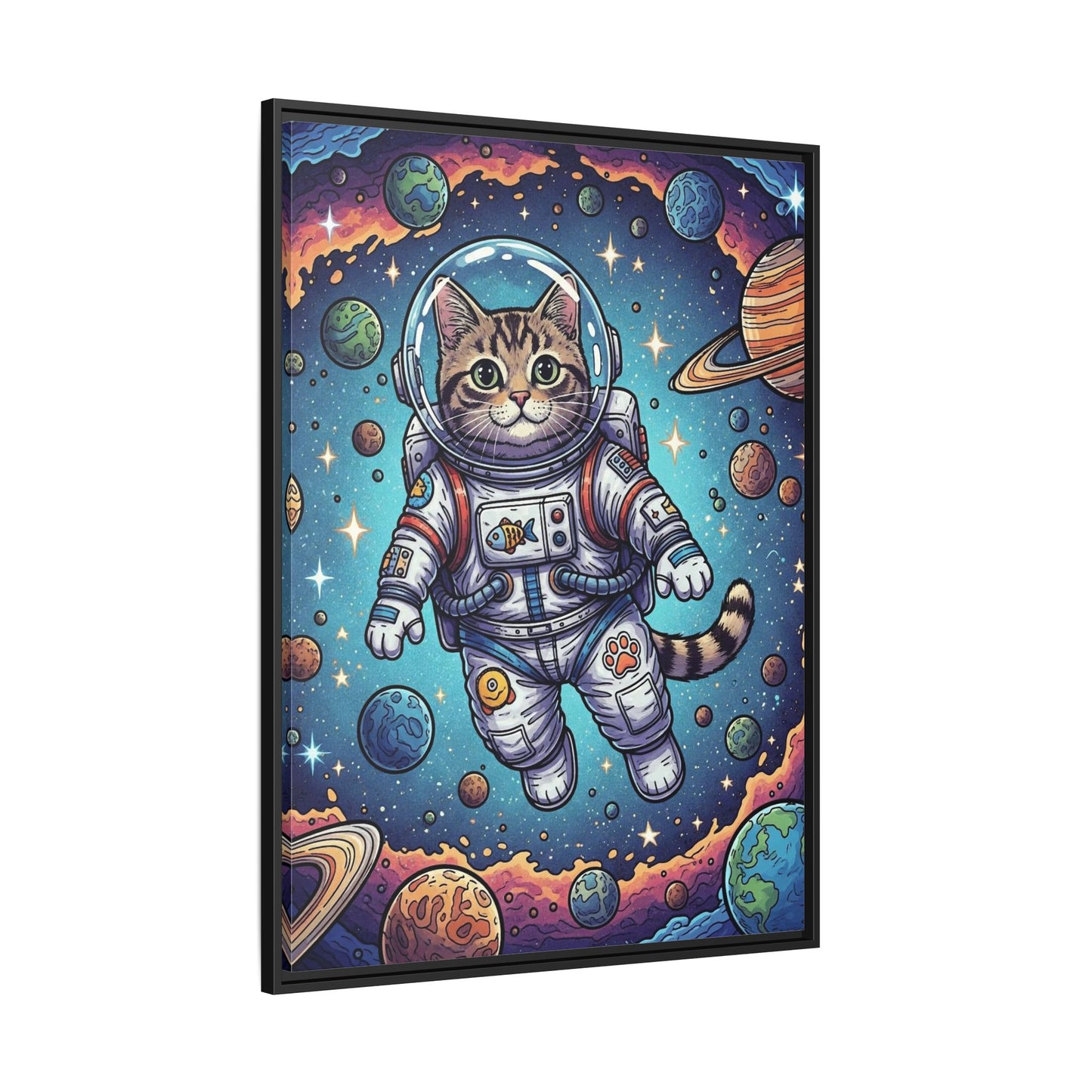 Astronaut Cat - Framed Canvas
