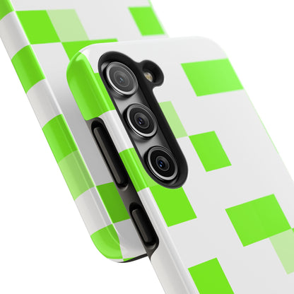 Lime Green Pixel Grid - Phone Case