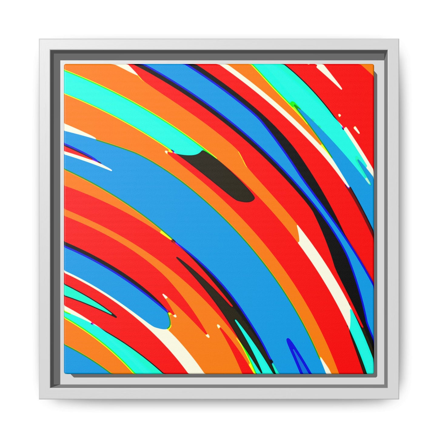 Abstract Rainbow Swirl Arc - Framed Canvas