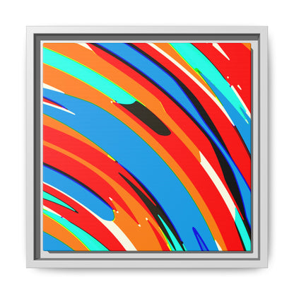 Abstract Rainbow Swirl Arc - Framed Canvas