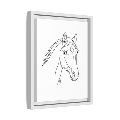 Horse Portrait Sketch - Framed Canvas