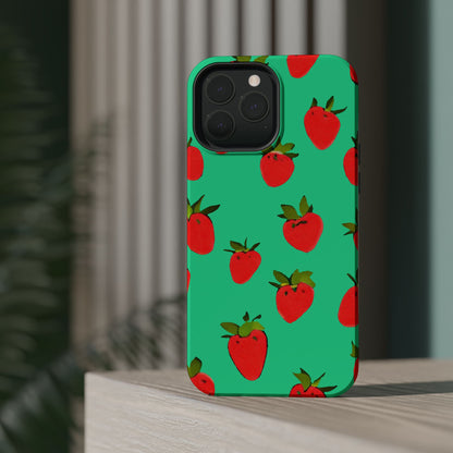 Strawberry Pattern - Magnetic Phone Case