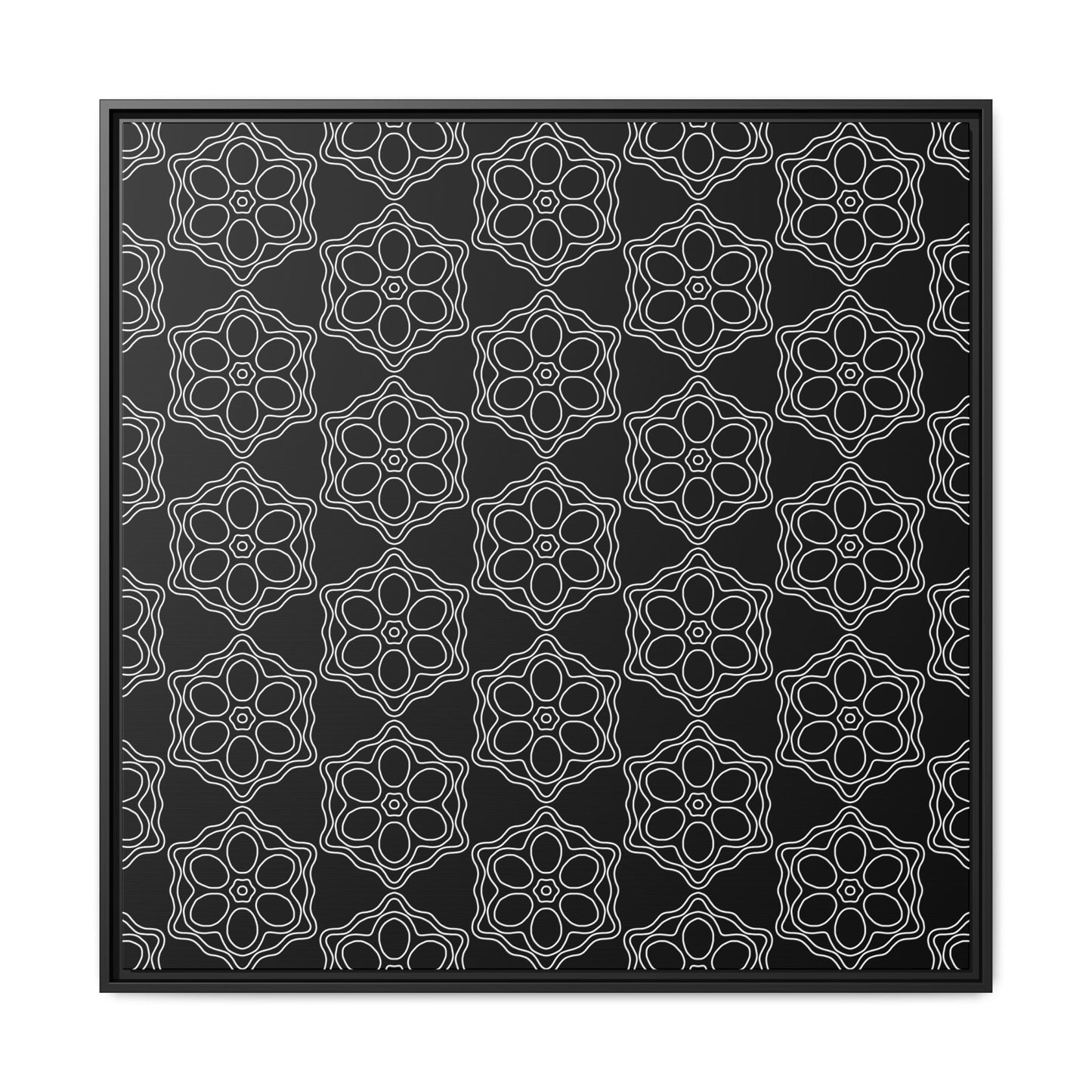 Geometric Sacred Flower - Framed Canvas
