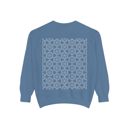 Garment-Dyed Sweatshirt with Elegant Floral Design, Cozy Unisex Sweater, Fashionable Casual Wear, Gift for Her, Perfect for Spring Style