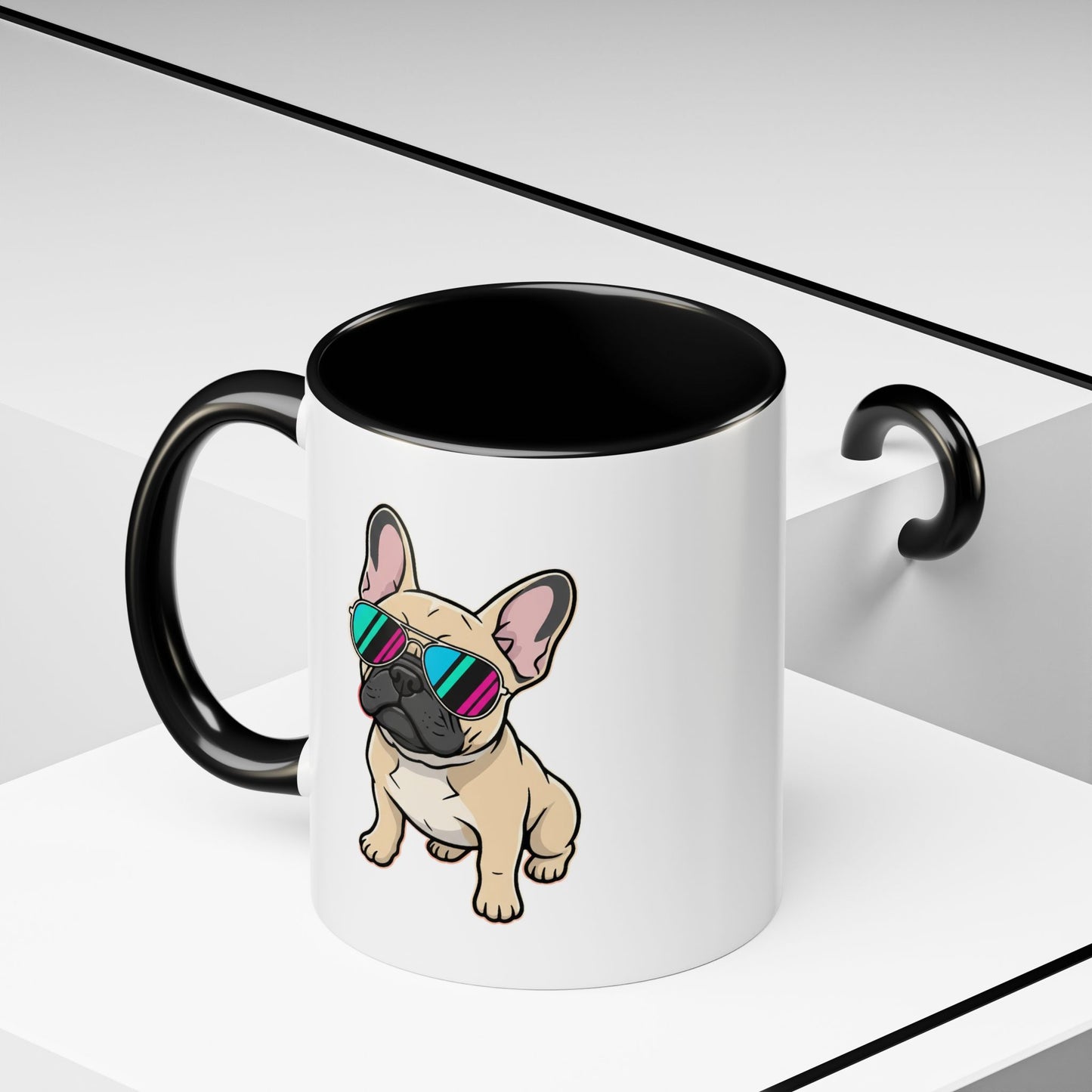 French Bulldog with Sunglasses - Color Accent Mug