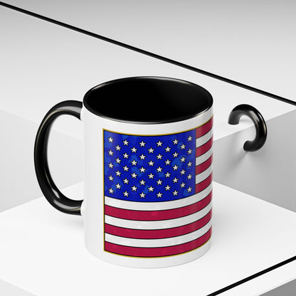 New Glory American Flag (Gold Edge Edition) - Color Accent Mug