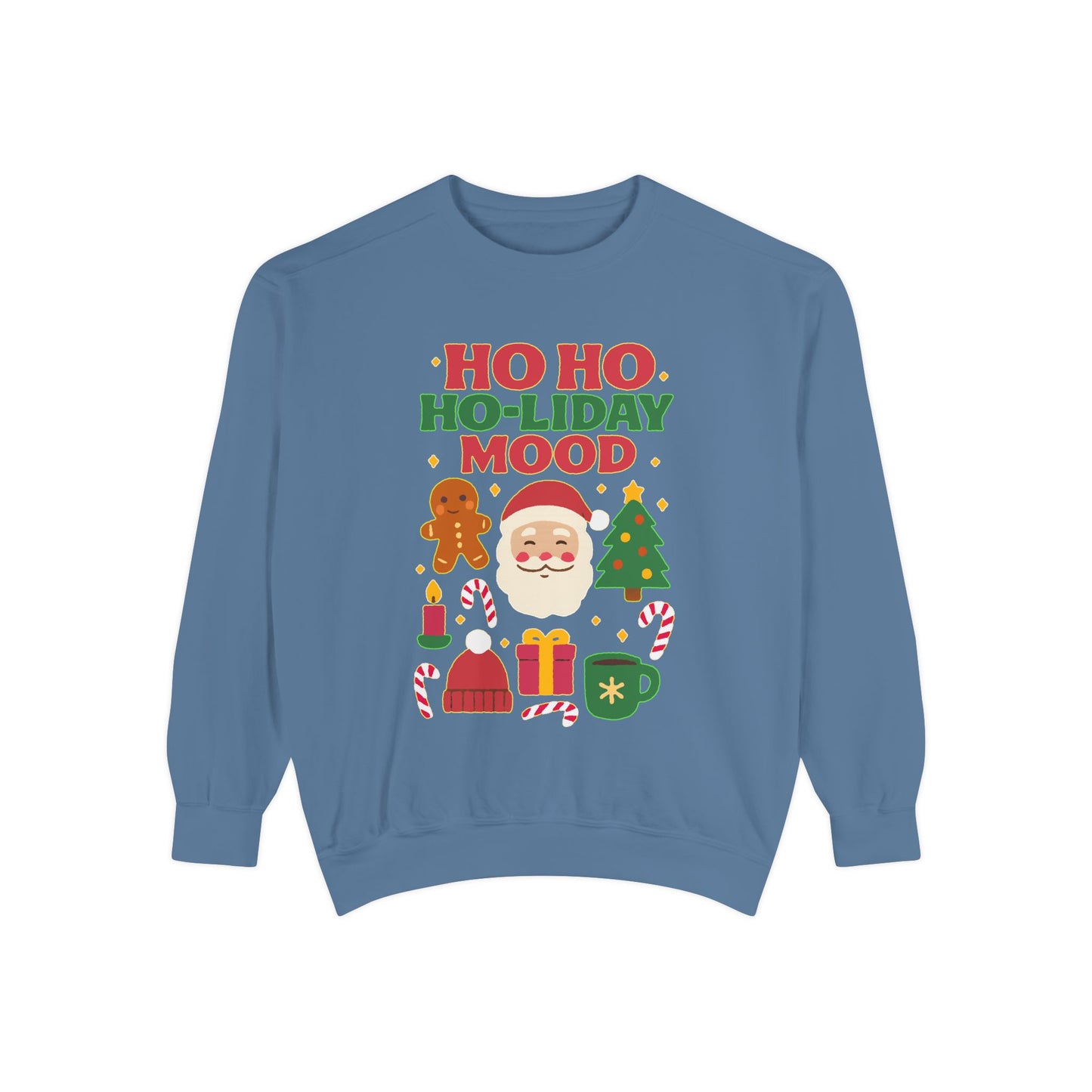 Festive Sweatshirt, Ho Ho Ho-liday Mood, Christmas Gift, Unisex Pullover, Cozy Holiday Wear, Cute Sweater, Winter Apparel
