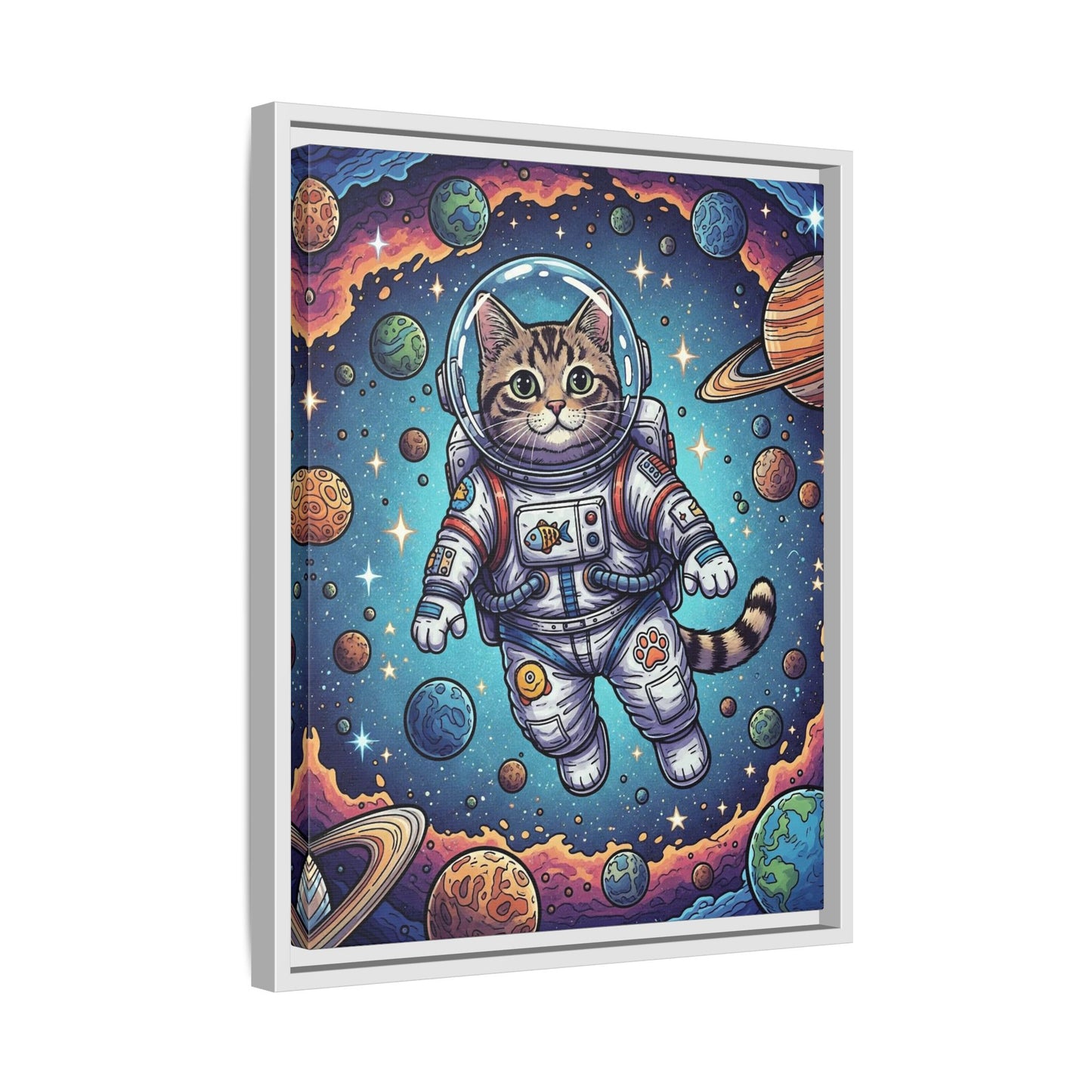Astronaut Cat - Framed Canvas