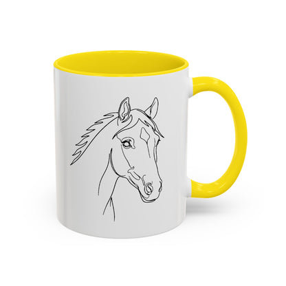 Horse Portrait Sketch - Color Accent Mug