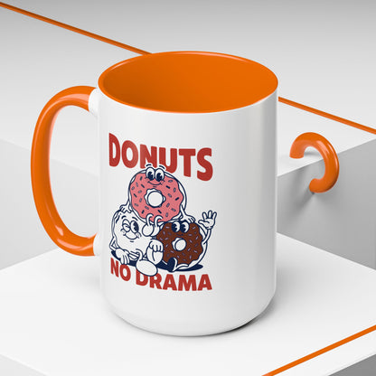 Donuts No Drama - Color Accent Mug