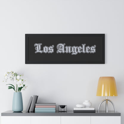 Los Angeles Framed Horizontal Poster, Wall Art, Home Decor, Gift for LA Lovers, Modern Wall Art, Interior Decoration - Silver Edition