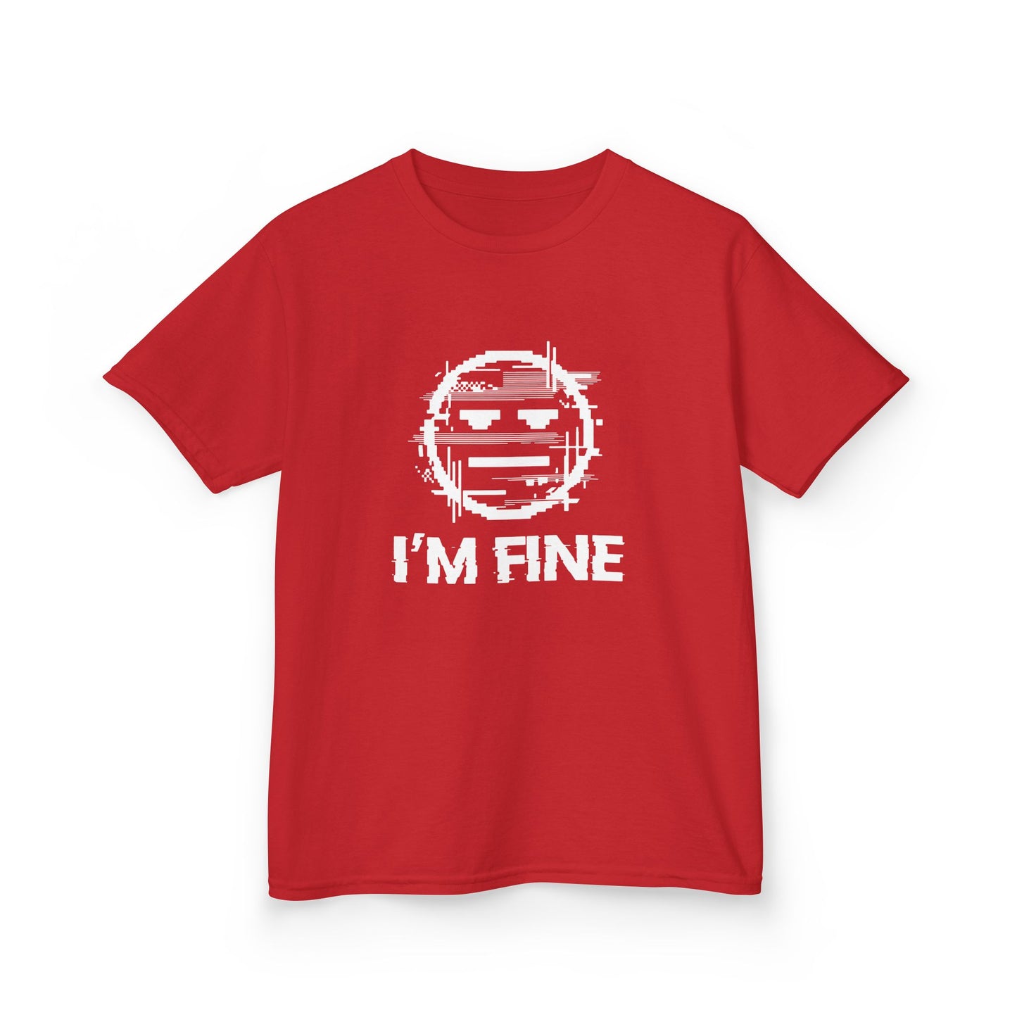 I’m Fine Glitched Smiley - Kids Tee