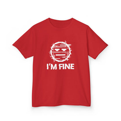 I’m Fine Glitched Smiley - Kids Tee