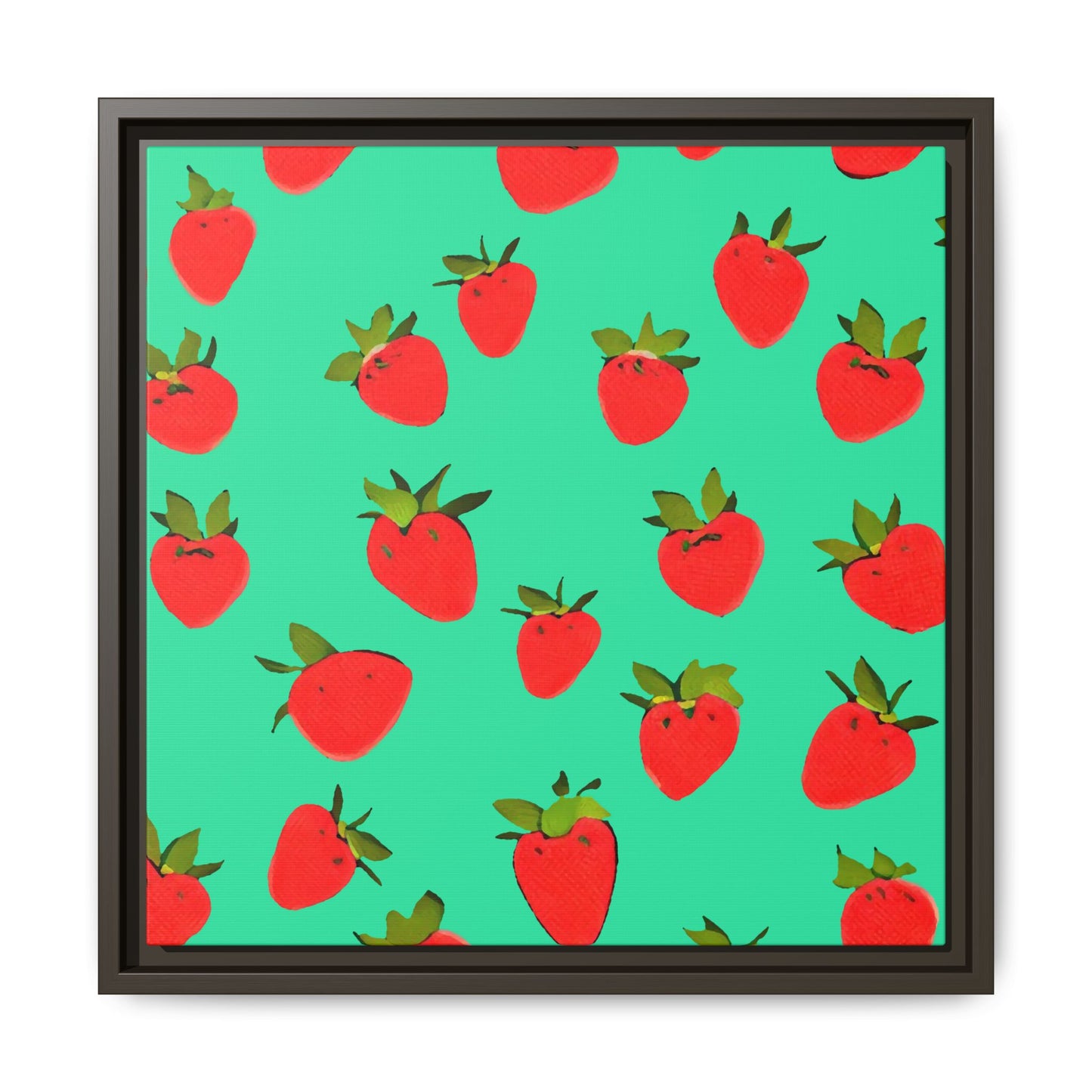 Strawberry Pattern - Framed Canvas