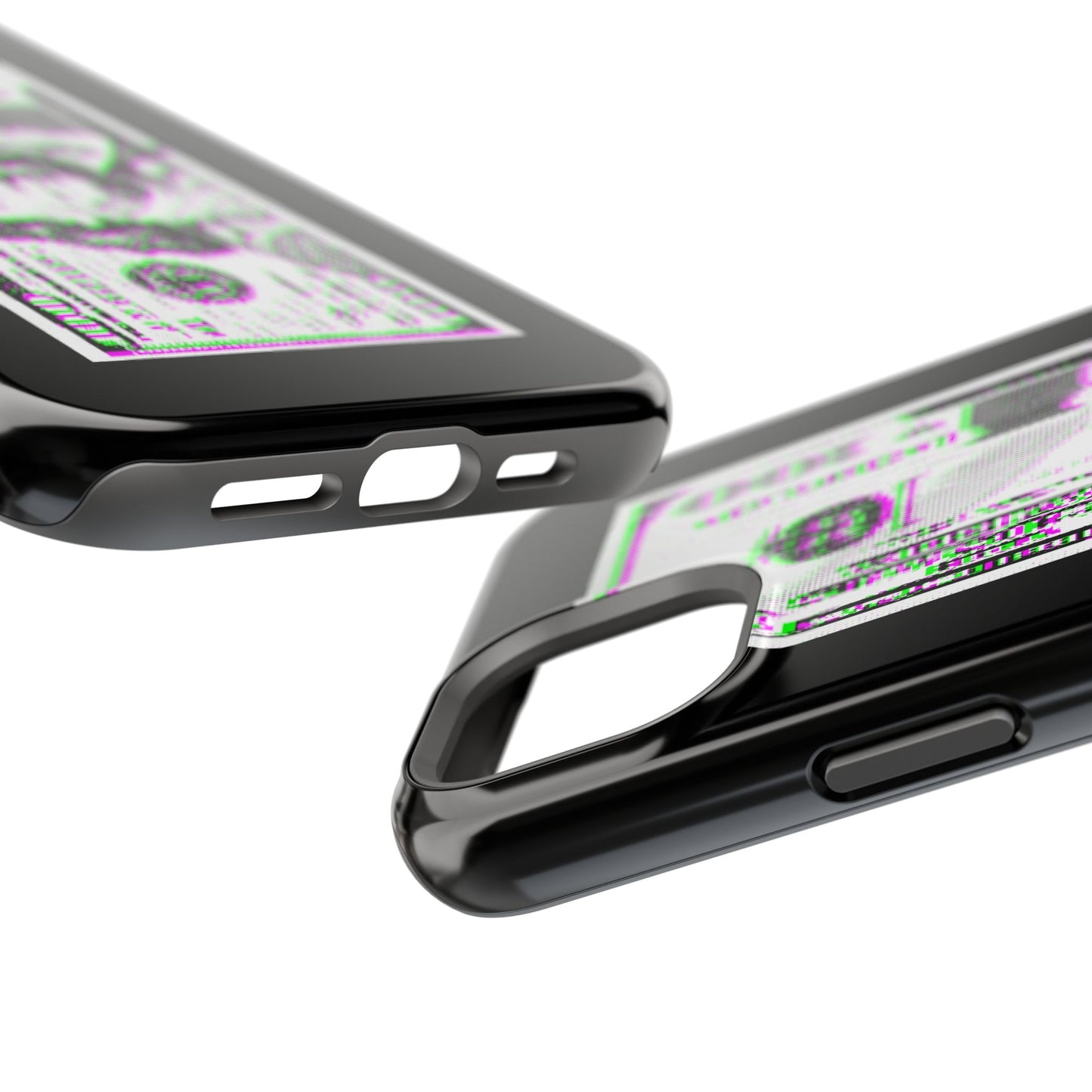 100 Dollars Bill - Green/Magenta Glitch - Magnetic Phone Case