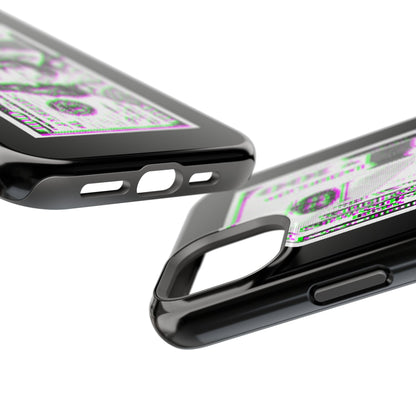 100 Dollars Bill - Green/Magenta Glitch - Magnetic Phone Case
