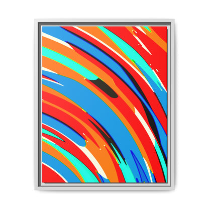 Abstract Rainbow Swirl Arc - Framed Canvas