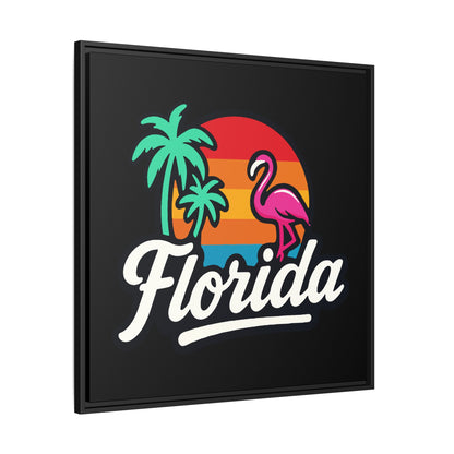 Florida Sunset Palm - Framed Canvas