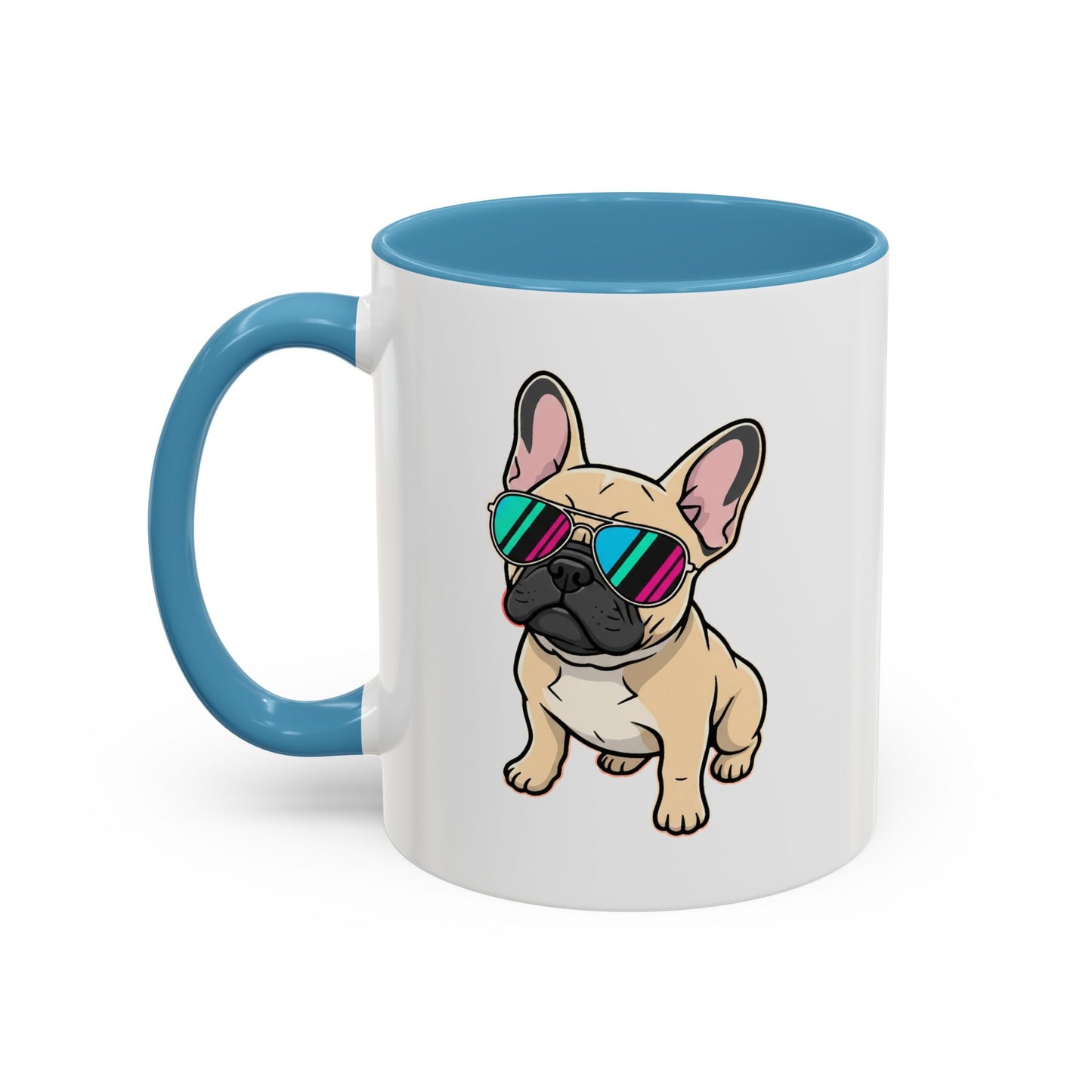 French Bulldog with Sunglasses - Color Accent Mug