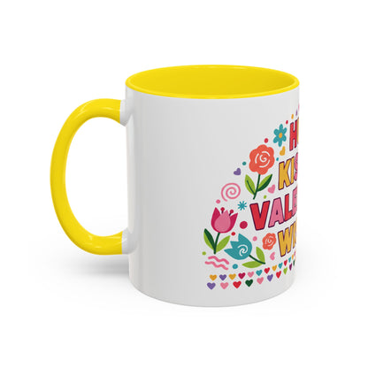 Hugs, Kisses & Valentine’s Wishes - Color Accent Mug
