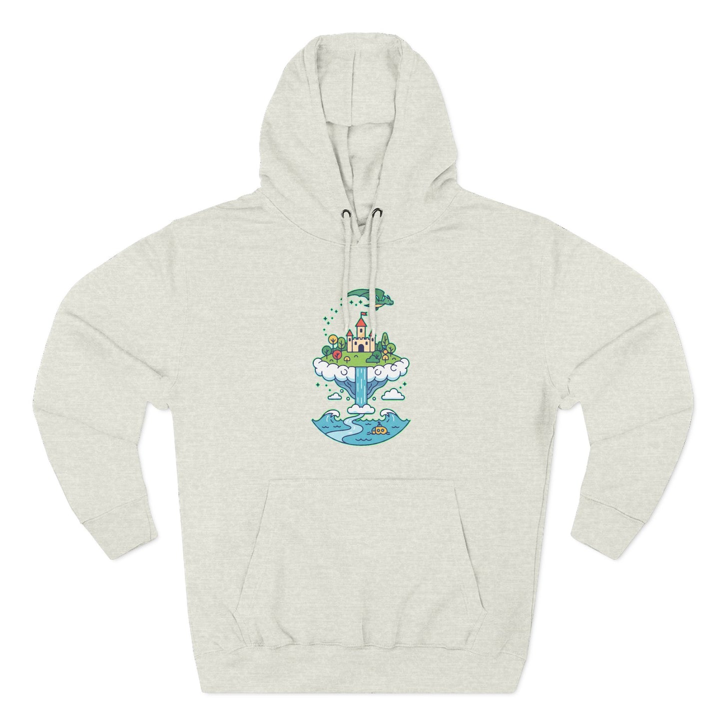 Floating Castle Dragon - Magical Fantasy Island - Hoodie