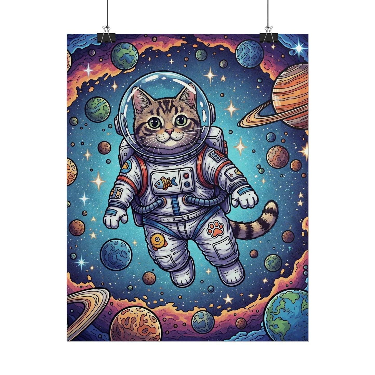 Astronaut Cat - Rolled Poster
