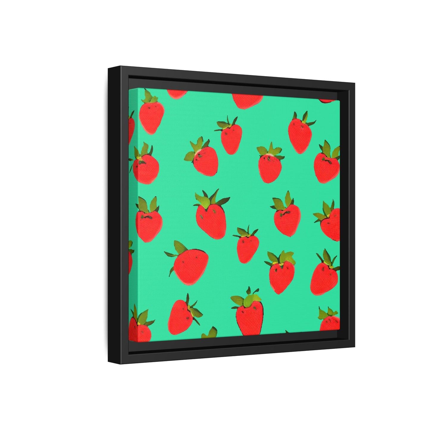 Strawberry Pattern - Framed Canvas