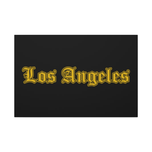 Los Angeles Stretched Canvas Art Print, Urban Home Decor, Gift for LA Lovers, Modern Art Piece - Golden Edition