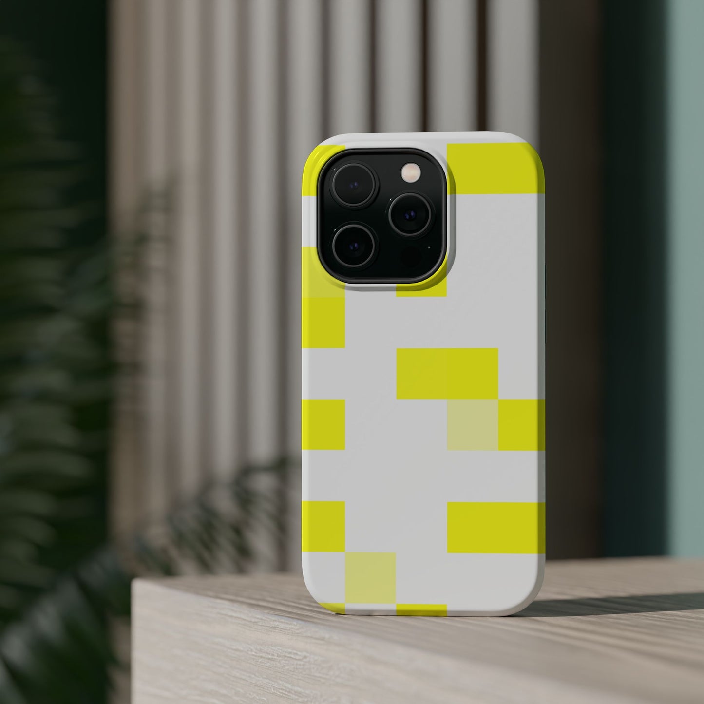 Yellow Pixel Grid -  Magnetic Phone Case
