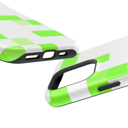 Lime Green Pixel Grid - Magnetic Phone Case