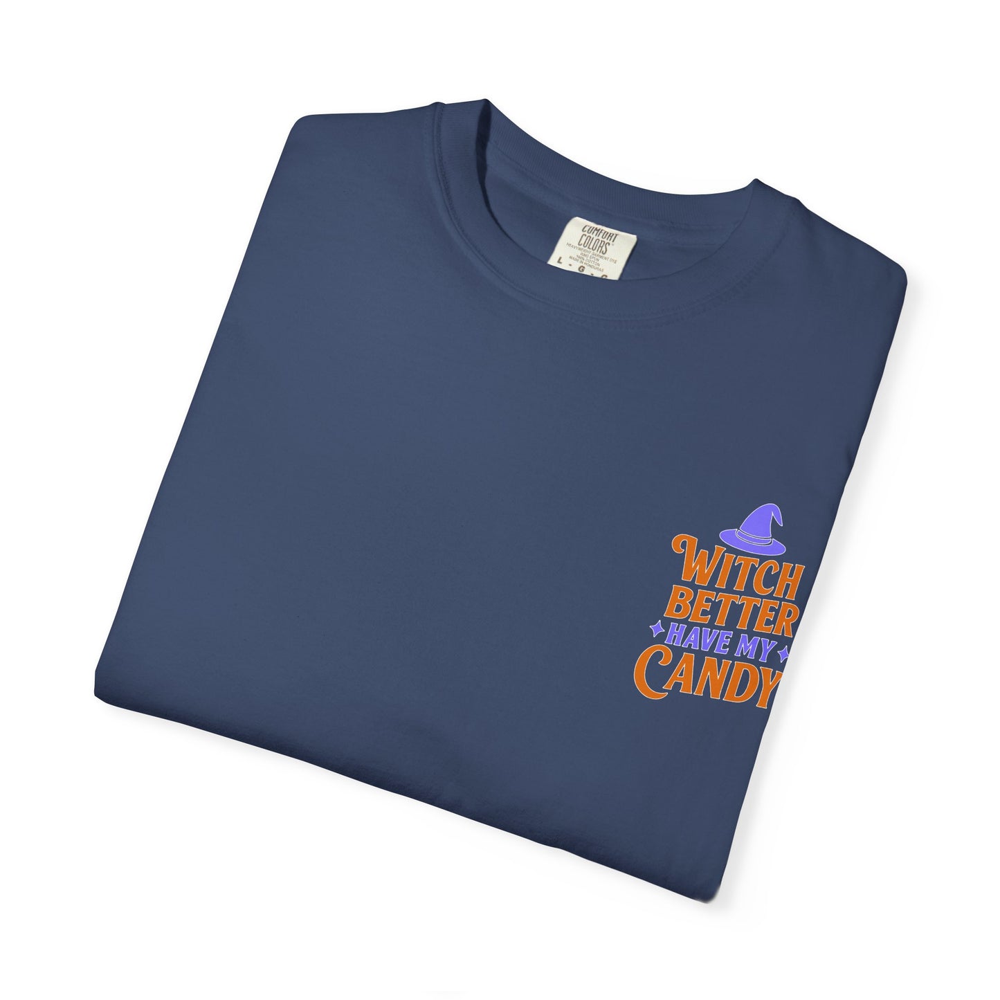 Halloween Candy T-shirt, Unisex Garment-Dyed T-shirt, Spooky Season Apparel, Fall Fashion, Trick or Treat Shirt, Cute Halloween Tee