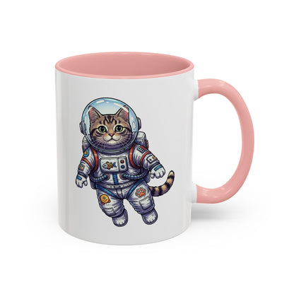 Astronaut Cat - Color Accent Mug