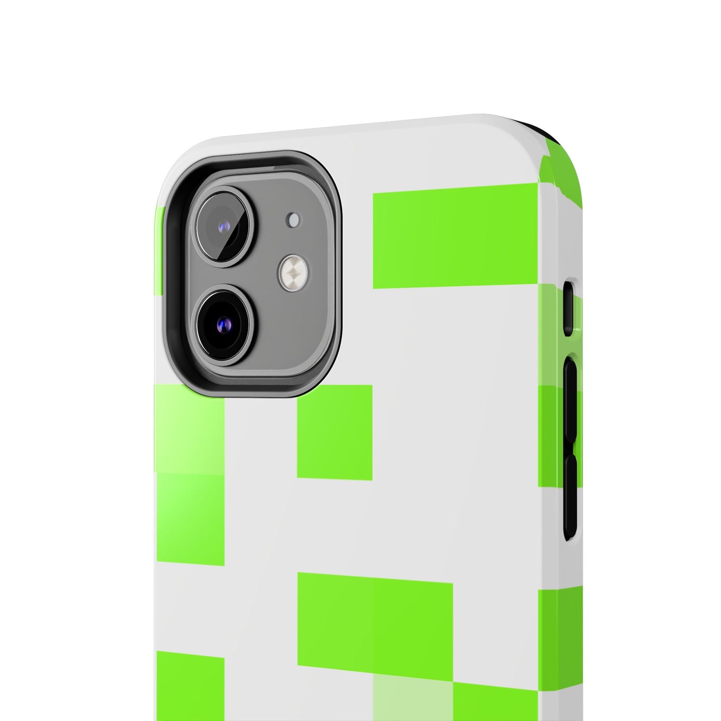 Lime Green Pixel Grid - Phone Case
