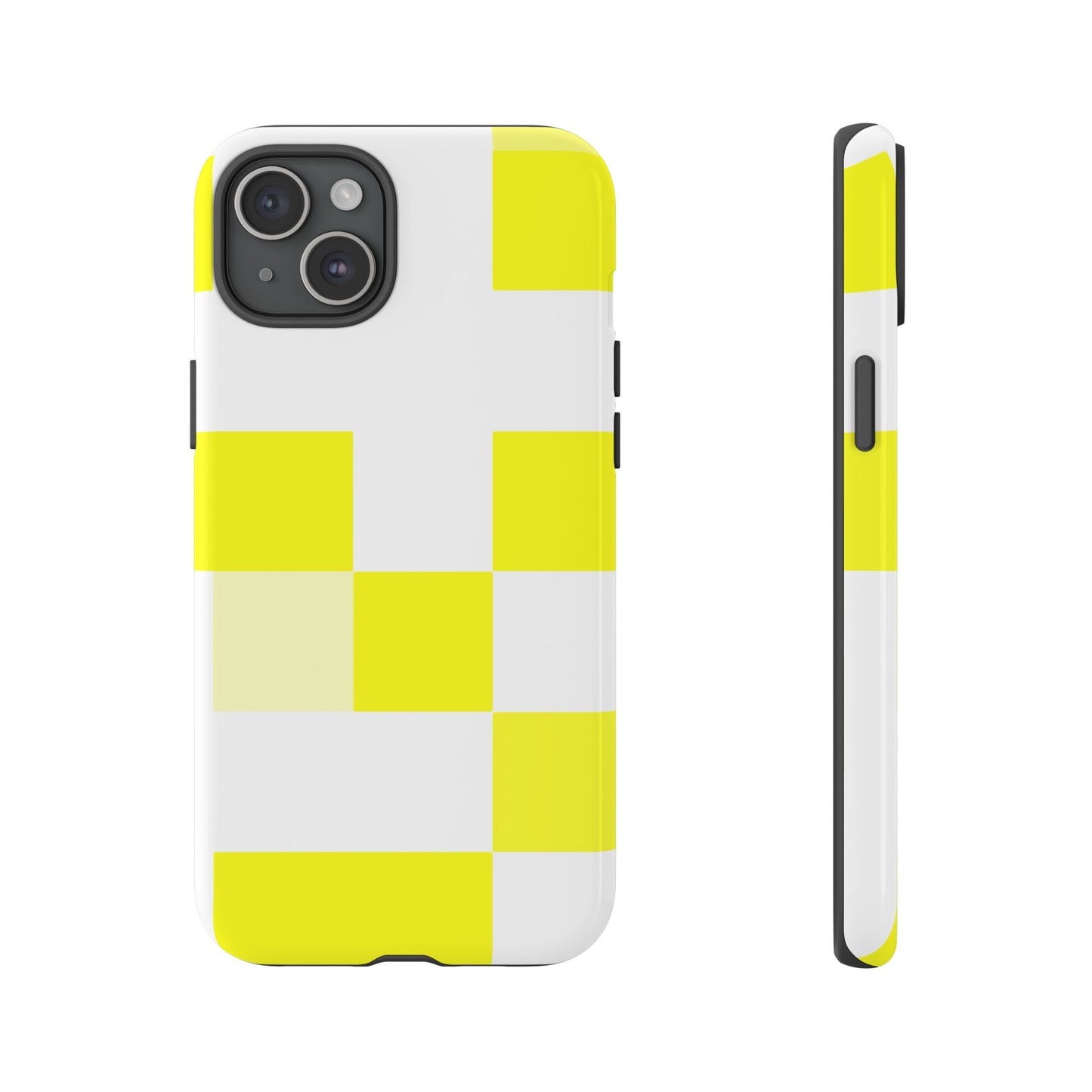 Yellow Pixel Grid - Phone Case