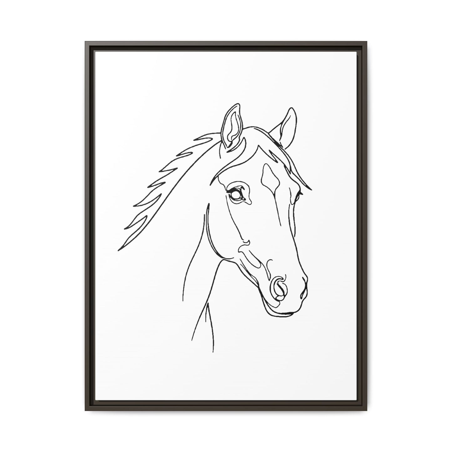 Horse Portrait Sketch - Framed Canvas