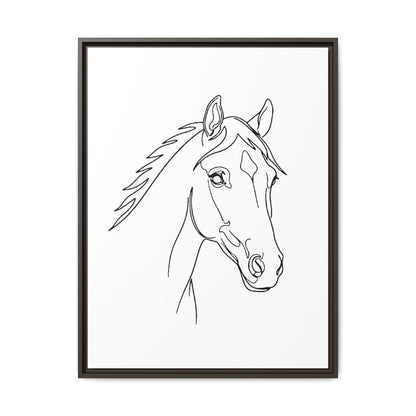 Horse Portrait Sketch - Framed Canvas