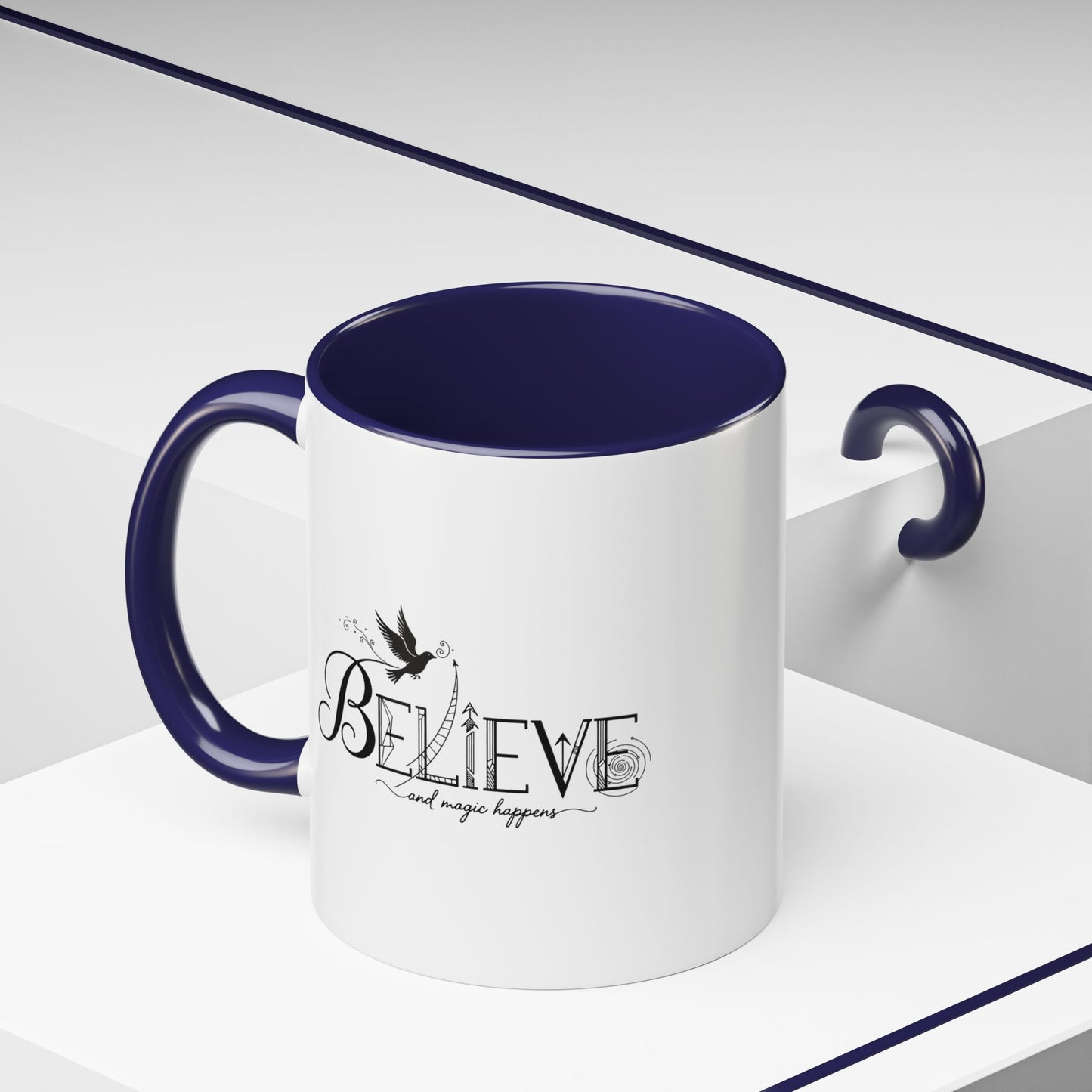 Believe and Magic Happens - Color Accent Mug