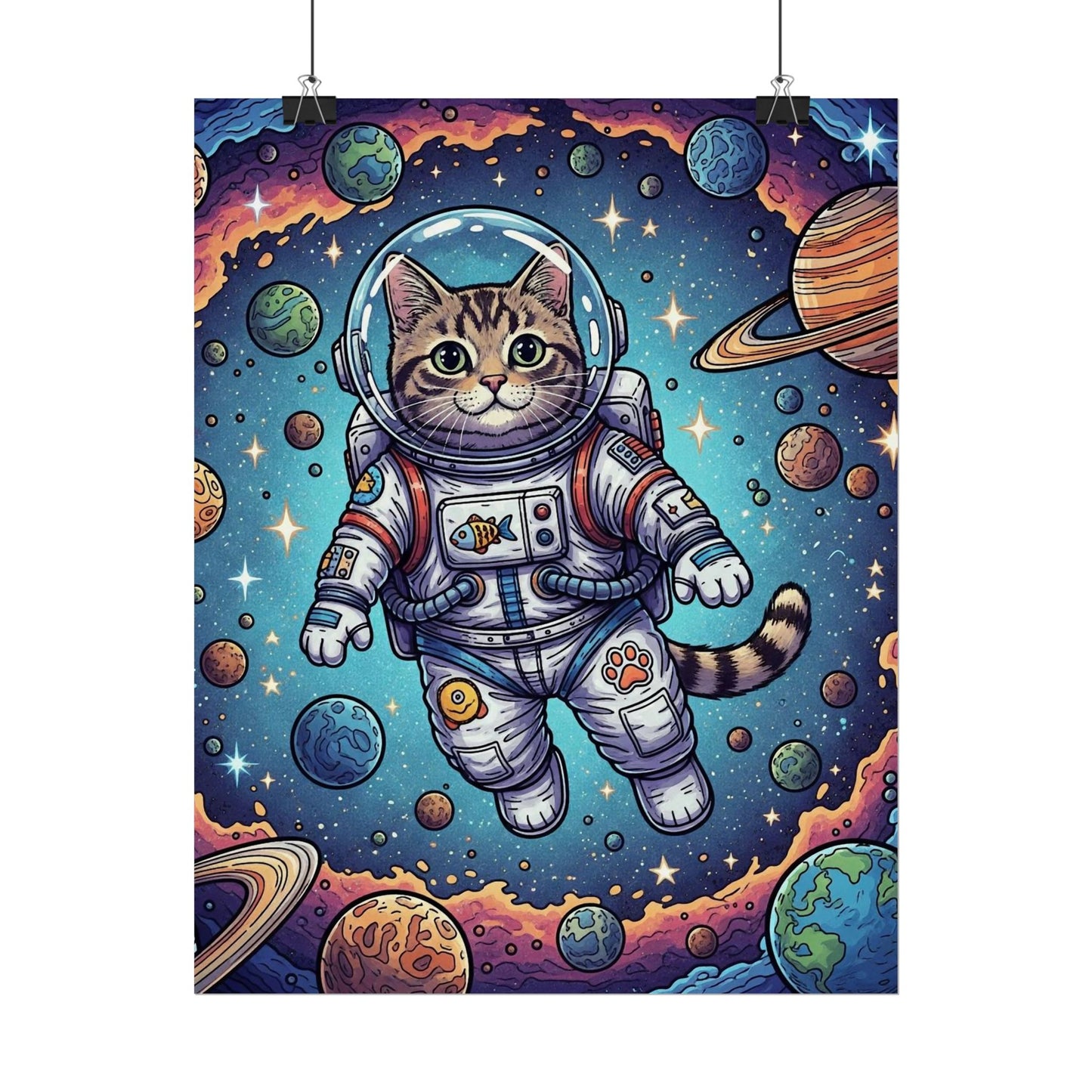 Astronaut Cat - Rolled Poster