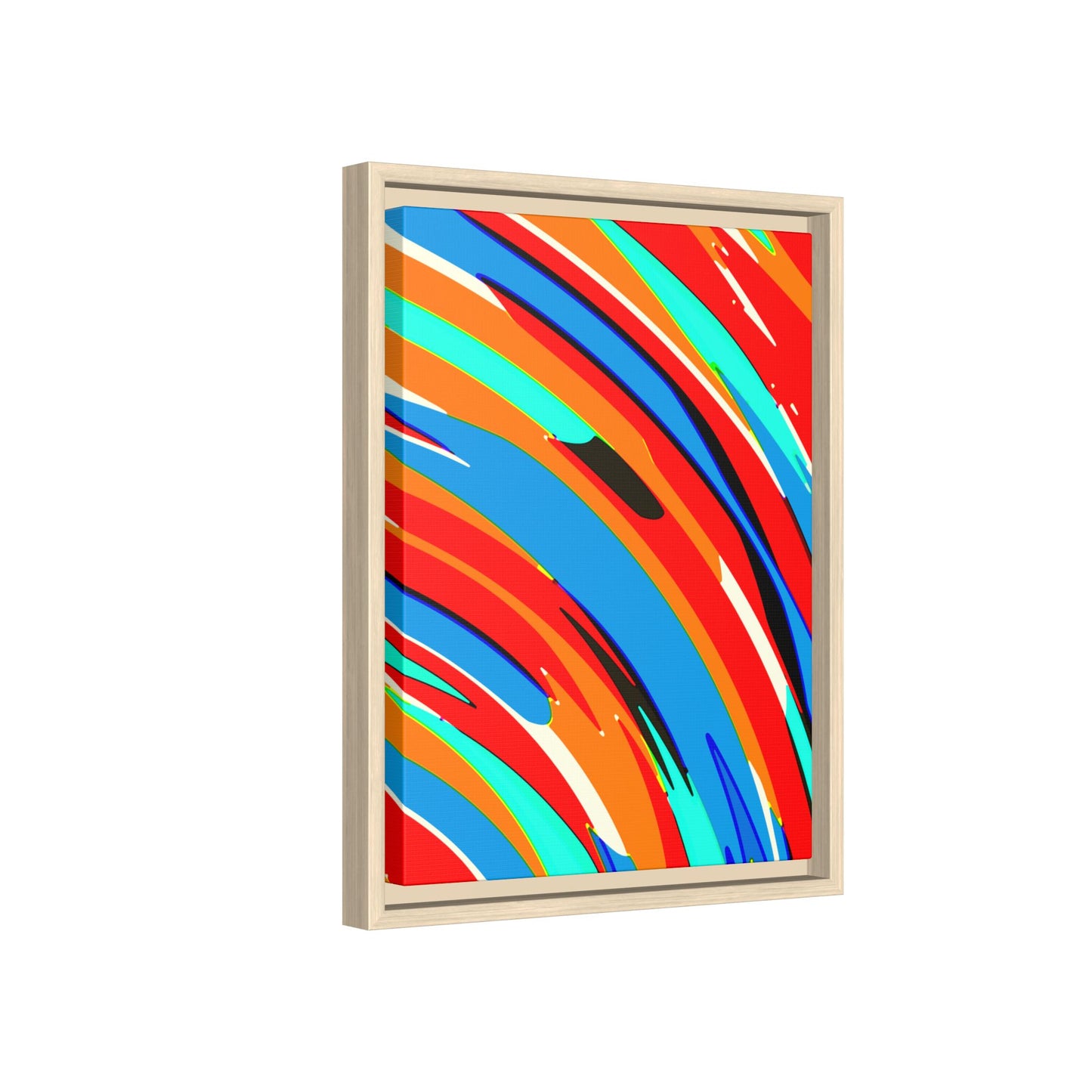Abstract Rainbow Swirl Arc - Framed Canvas