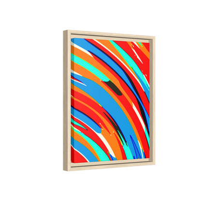 Abstract Rainbow Swirl Arc - Framed Canvas