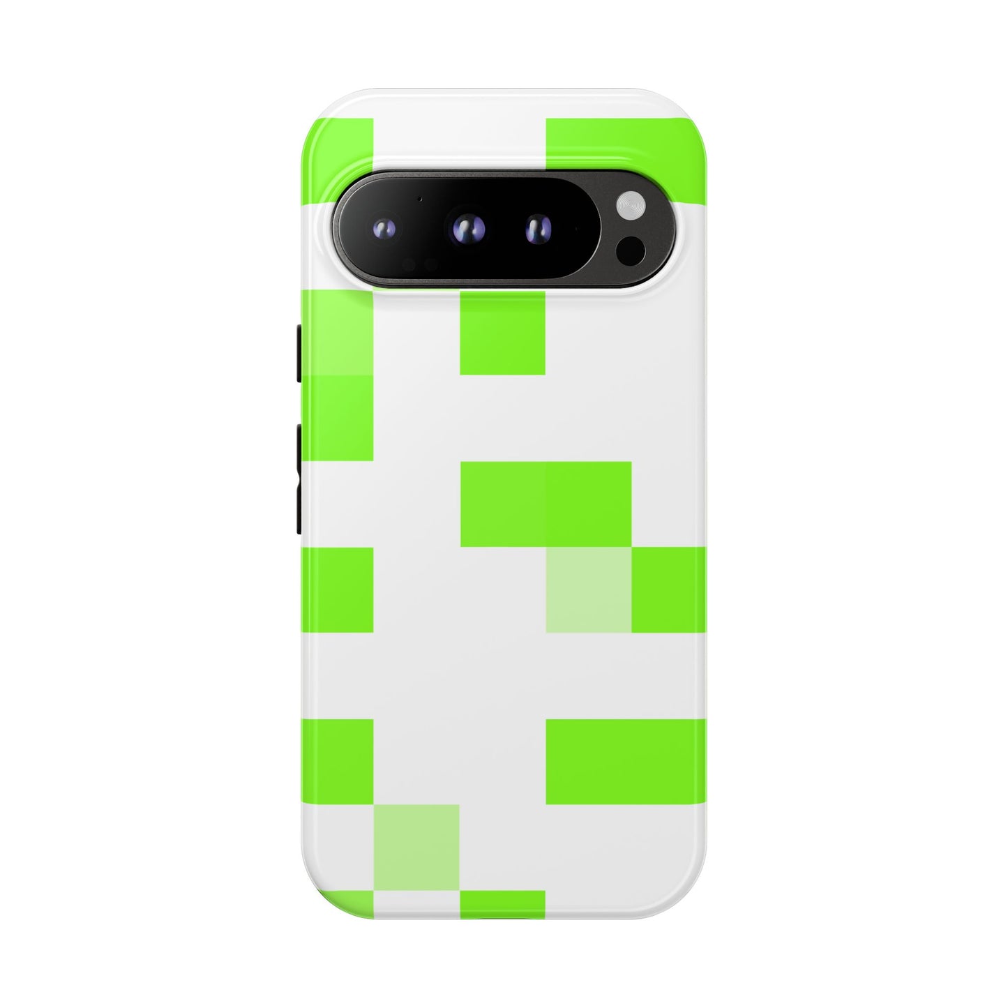 Lime Green Pixel Grid - Phone Case