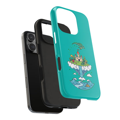 Floating Castle Dragon - Magical Fantasy Island - Phone Case