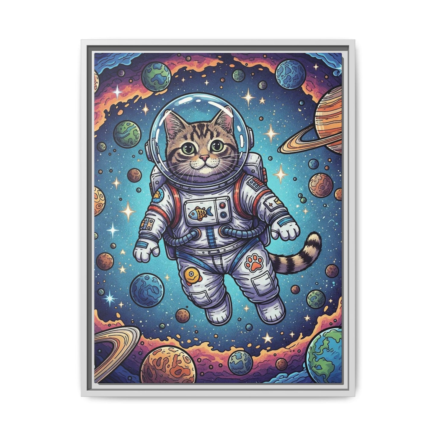 Astronaut Cat - Framed Canvas