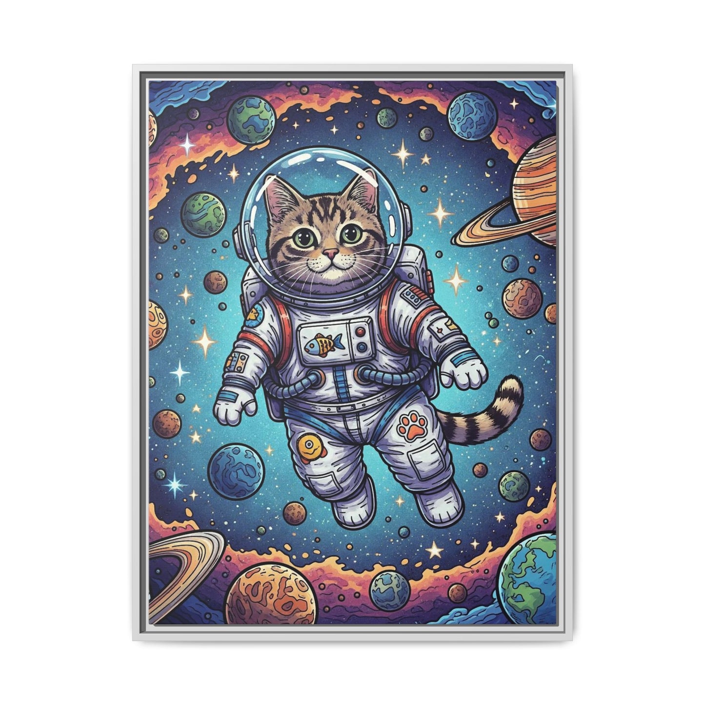 Astronaut Cat - Framed Canvas